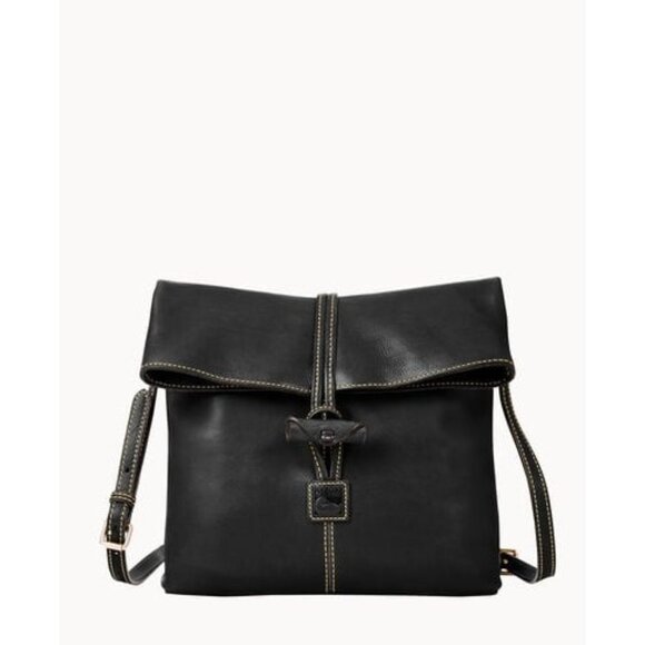 Dooney & Bourke Florentine Black Italian Leather Medium Toggle Crossbody Bag - Picture 1 of 16
